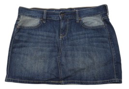 Old Navy Women&quot;s Size 6 Mini Rio Grande Blue Denim Skirt Striped Pockets - £3.18 GBP