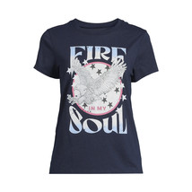 Wound Up Juniors Fire In My Soul Graphic Print T-Shirt, Blue Size S(3-5) - $13.85