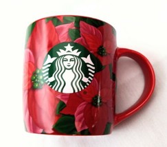 Starbucks Coffee Mug Christmas Theme Poinsettia 2020 Excellent Condition - £7.87 GBP