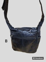 Vintage SAS Black Leather Shoulder Bag Purse Outside Zippered Pockets Nice (B) - £19.19 GBP