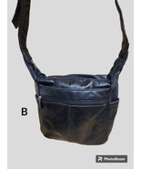 Vintage SAS Black Leather Shoulder Bag Purse Outside Zippered Pockets Ni... - £19.19 GBP