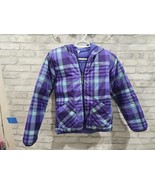 Columbia Girls Medium 10/12 Puffer Reversible Purple Plaid Jacket - $572.04 MXN