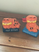 Vintage Lot of 2 Artist Signed Hand Painted Ceramic What’s for Lunch Nap Attach  - £8.21 GBP