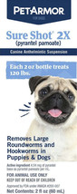 PetArmor Sure Shot 2X Liquid De Wormer for Puppies &amp; Dogs - Large Roundworm &amp; Ho - £11.83 GBP+