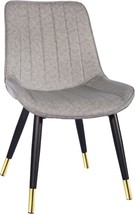 Gia Retro Armless Upholstered Side Dining Chair With Vegan Leather,, Gray. - £94.82 GBP