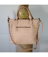 Miztique Satchel Bag Crossbody Strap Shoulder Blush Pink Double Handles Woven PU - $34.30