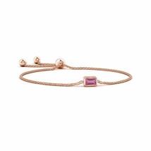 ANGARA 0.75 Ct Horizontally Set Pink Tourmaline Bolo Bracelet in 14K Gold - $1,070.10