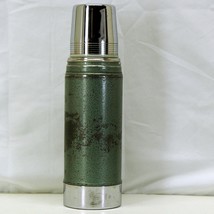 Vintage Stanley Aladdin Thermos Green Steel A-79 (16oz) Vacuum Bottle US... - £40.06 GBP