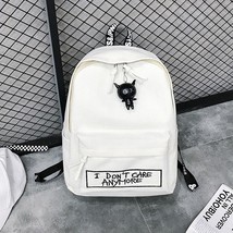 Canvas Backpack Fashion Style Women Backpack Doll Pendant  Bag High Quality Girl - £49.66 GBP