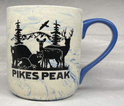 Pikes Peak Coffee Tea Mug Cup Blue White Swirl Pattern Ceramic 20oz - £9.82 GBP