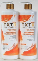 2 Bottles TXTR By Cantu 16 Oz Color Treated Hair &amp; Curls Cleansing Oil Shampoo - £23.17 GBP