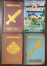 Minecraft 4 Book Lot: Construction Redstone Combat + Destruction Of Overworld - £11.87 GBP