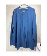 The Foundry Henley Shirt Men&#39;s Blue Long Sleeve Cotton Blend Casual Size... - $35.04 CAD