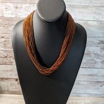 Vintage Chunky Beaded Necklace Copper Tone Beads. - £13.30 GBP