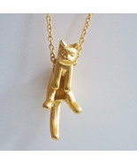 Dainty Cat Pendant Necklace | 925 Sterling Silver Jewelry | Elegant Matt... - $2,265.70 MXN