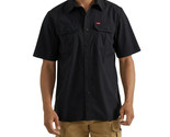 Wrangler® Men&#39;s Relaxed Fit Short Sleeve Twill Shirt, Jet Black Size 2XL - £17.82 GBP