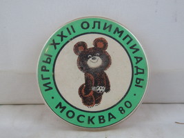 Vintage Olympic Pin - Misha 1980 Moscow - Celluloid Pin  - $19.00