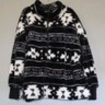 Trajectory XXL Black &amp; White Cloud Print Fleece Pullover Jacket, NWT - $19.99