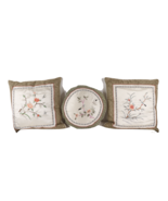 Vintage Antique Lot of 3 Satin Embroidered Finch Bird Floral Throw Pillo... - $1,270.32 MXN
