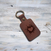 Personalized Custom Leather Keychain for Boyfriend or Men Engraved Logo Keychain - £19.81 GBP