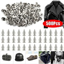 500Pcs Trendy 10Mm Silver Spots Cone Screw Metal Studs Rivet Bullet Spik... - £40.88 GBP