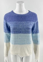 Cupcake and Cashmere Womens Sweater Sz XS Blue White Striped Crewneck Pu... - £23.74 GBP