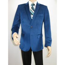Men's Velvet Sports Coat Grammy Amy Award By BASSIRI , LEONARDI J1042 Royal Blue image 8