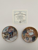 Disney Masterpiece Miniature Plate Collection Pinnochio *Set of 2* (RARE) - $96.74