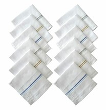 Cotton Handkerchiefs Beautiful White Hankie Stripe Office Party Rumaal S... - $17.52