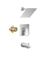 Shower Faucet Set, Brushed Nickel Tub Shower Faucet With 8-Inch Rainfall... - £108.36 GBP