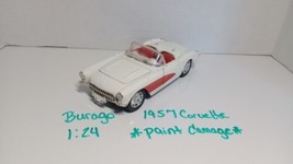 1957 Corvette Convertible White w/Red Interior Collectors Toy Car Bburag... - $18.80