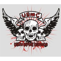 Marine Corps Usmc Death Before Dishonor Skull Wings Biker 5 Inch Decal Sticker - £14.20 GBP