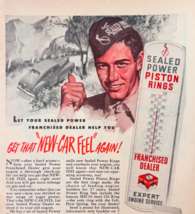 1948 Sealed Power Piston Rings Advertisement Engine Care Automotive F15U1 - $34.28 CAD