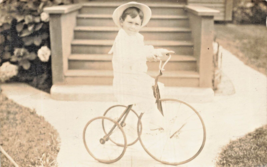 Named Proud Young Boy &amp;TRICYCLE~1910 Real Photo Postcard Los Angeles To Evart Mi - £9.46 GBP