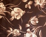 Vtg 1970s Polyester Knit Lycra Fabric Brown Floral Print  1 1/2 yard 64&quot;... - £21.19 GBP