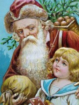 Santa Claus Christmas Postcard Old World Otto Schloss 842 Original Embossed   - £38.84 GBP