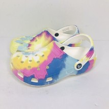 Crocs Pastel Tie Dye Rainbow Classic Clogs Shoes Womens Size 7 / Mens 5 - £23.66 GBP