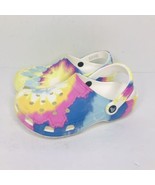 Crocs Pastel Tie Dye Rainbow Classic Clogs Shoes Womens Size 7 / Mens 5 - £23.71 GBP