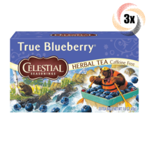3x Boxes Celestial Seasonings True Blueberry Herbal Tea | 20 Bags Each |... - $21.60