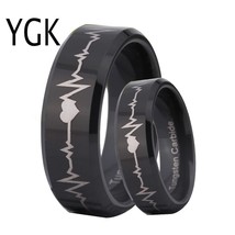 JEWELRY Wedding Band Engagement Ring for Couples Black Tungsten Carbide Ring Hig - £29.27 GBP