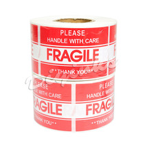 1000 2&quot; X 3&quot; Fragile Handle With Care Stickers, Easy Peel And Apply 2 Rolls - £32.76 GBP