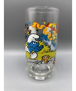 Vtg Harmony Smurf 1983 Collectible Glass Tumbler By Wallace Berrie Co - $6.96