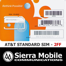 2x At&amp;T Standard Mini Sim 2FF • Gsm 4G Lte • With Usps Tracking • Lot 0F 2 - £6.38 GBP