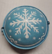 Metal Snowflake Jar Candle Topper vintage blue/white fits the lg 22 oz size jar - £15.81 GBP