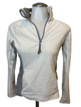 SO Gray and White Fleece 1/4 Zip Long Sleeve Pullover Size S - £11.13 GBP