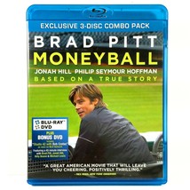 Moneyball (3-Disc Blu-ray/DVD, 2012, Widescreen) Like New !   Brad Pitt - £9.63 GBP