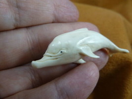 Dolph-21 little swimming Dolphin of shed ANTLER figurine Bali detailed c... - $28.04