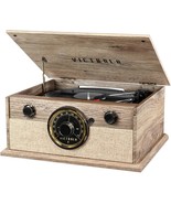 Victrola 4-In-1 Cambridge Farmhouse Modern Bluetooth, Farmhouse Oatmeal - £95.96 GBP