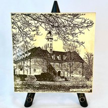 The Colonial Capitol 6&quot; x 6&quot;  Metttlach Williamsburg Tile Trivet Made in... - $24.74