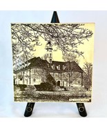 The Colonial Capitol 6&quot; x 6&quot;  Metttlach Williamsburg Tile Trivet Made in... - £19.82 GBP
